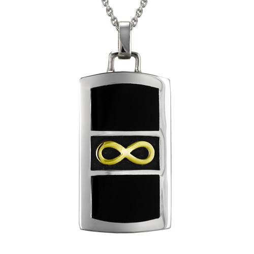 Gold Infinity Black Cremation Pendant